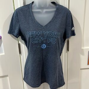 NYCFC Adidas Climacool T-Shirt – Blue/Gray – Size Large – Soccer Futbol